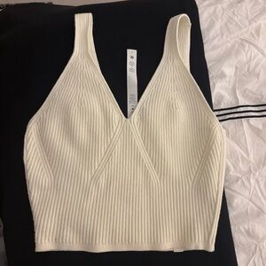 Lululemon Athletica Yellow Ribbed Knit Cropped Tank size 4